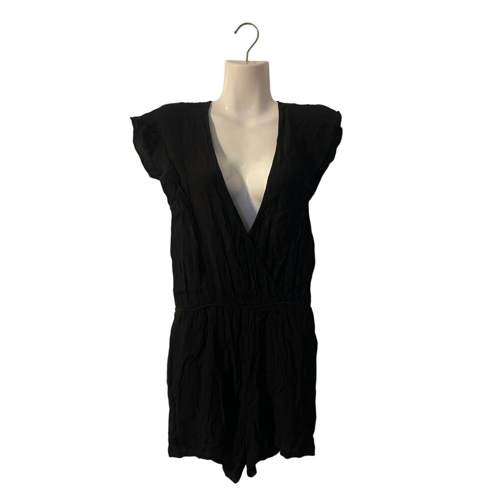 DR2 Daniel Rainn V-Neck Romper Short Jumpsuit SZ S Crinkle Lightweight One piece